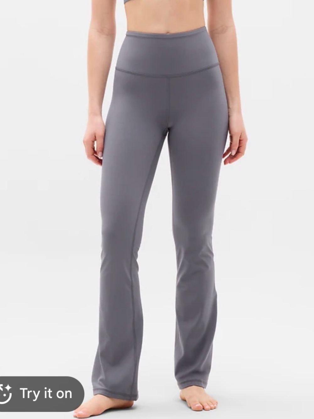 Athleta  ELATION SPLIT SLIM Flare Leggings size XL gray